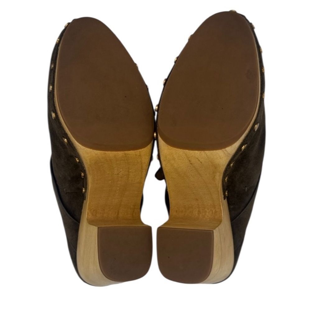 New VERONICA BEARD DACEY Buckle Clogs MULE PLATFORM Chocolate Brown SUEDE 9.5 - Picture 9 of 12